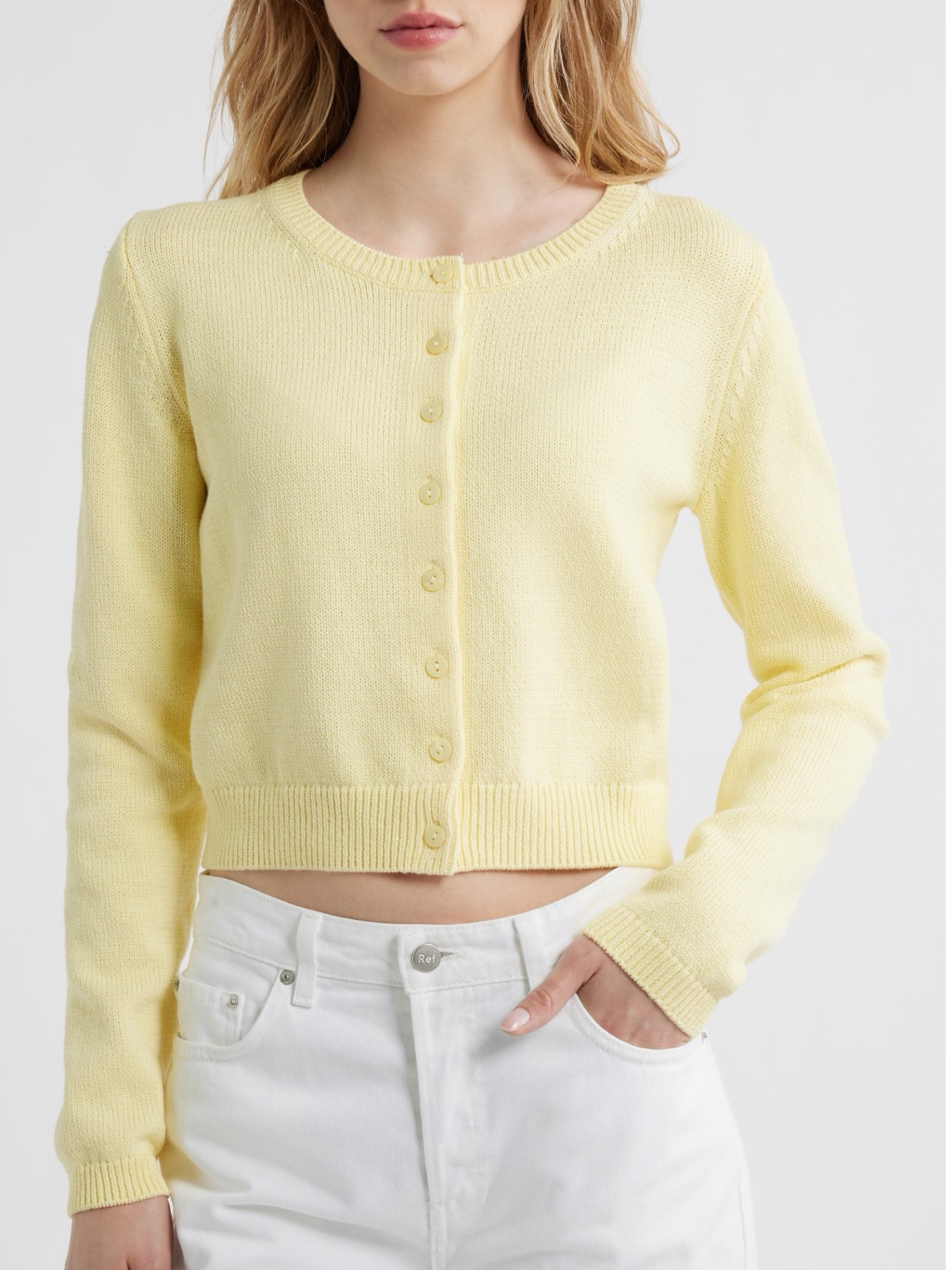 Reformation Clara Cotton Crewneck Cardigan